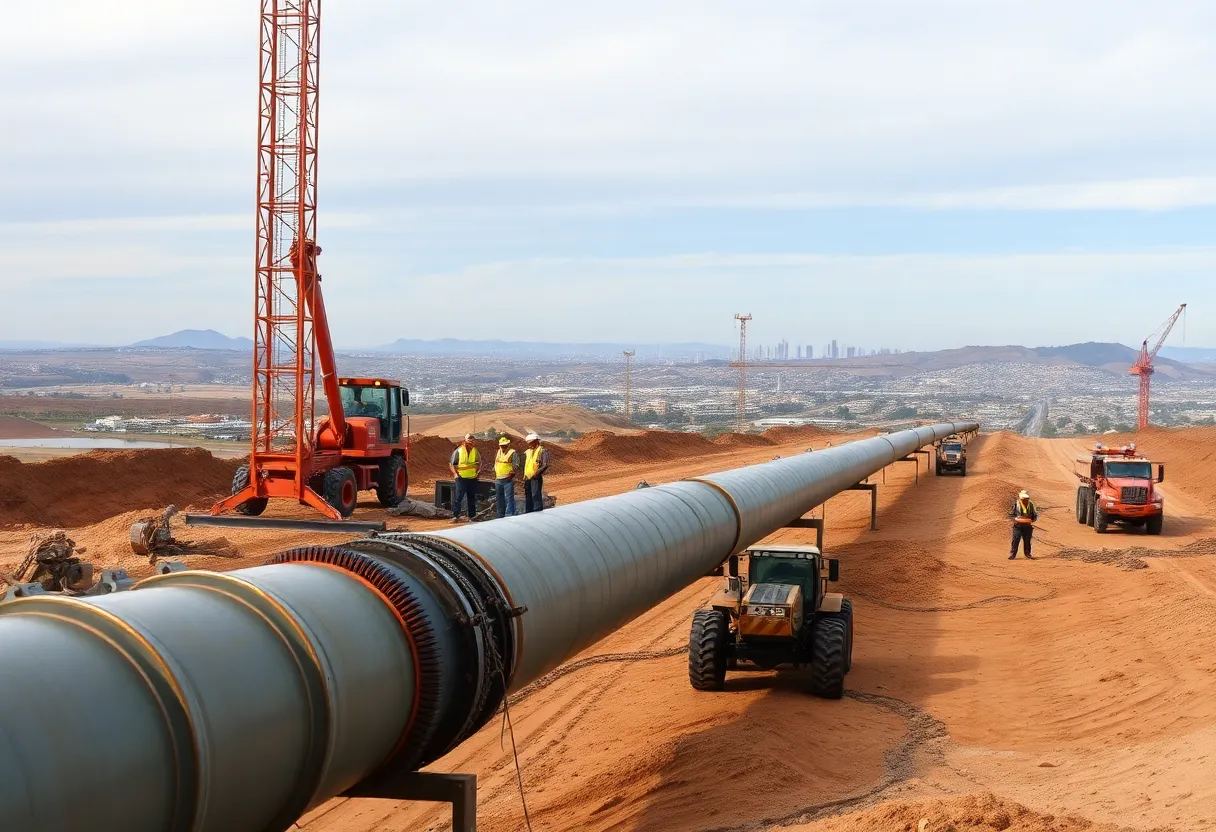 Construction site of the Western Gateway Pipeline in San Diego