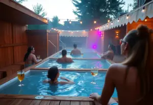 Participants engaging in wellness activities at Wet & Well in San Diego