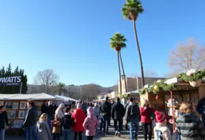 Families enjoying various winter events in Southern California.