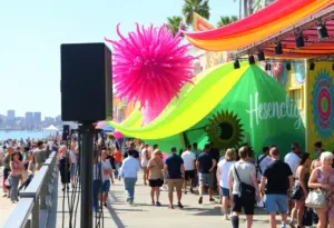 Crowd enjoying the Wonderfront Festival by the San Diego waterfront