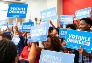 Supporters at Ammar Campa-Najjar's campaign rally in San Diego