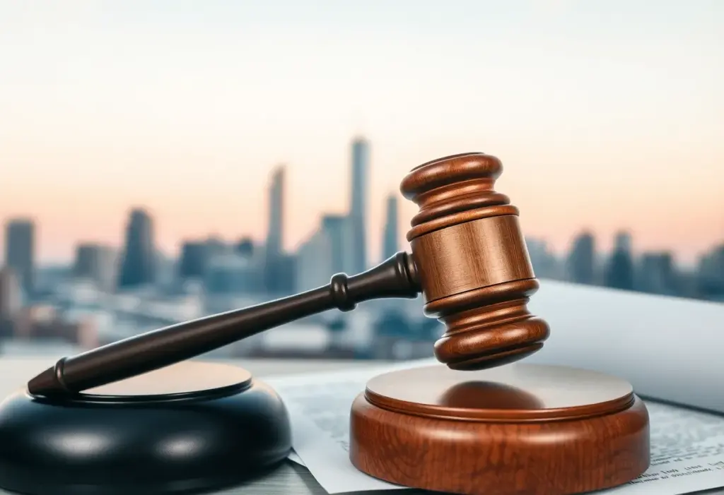 Court gavel and legal documents representing a settlement agreement.