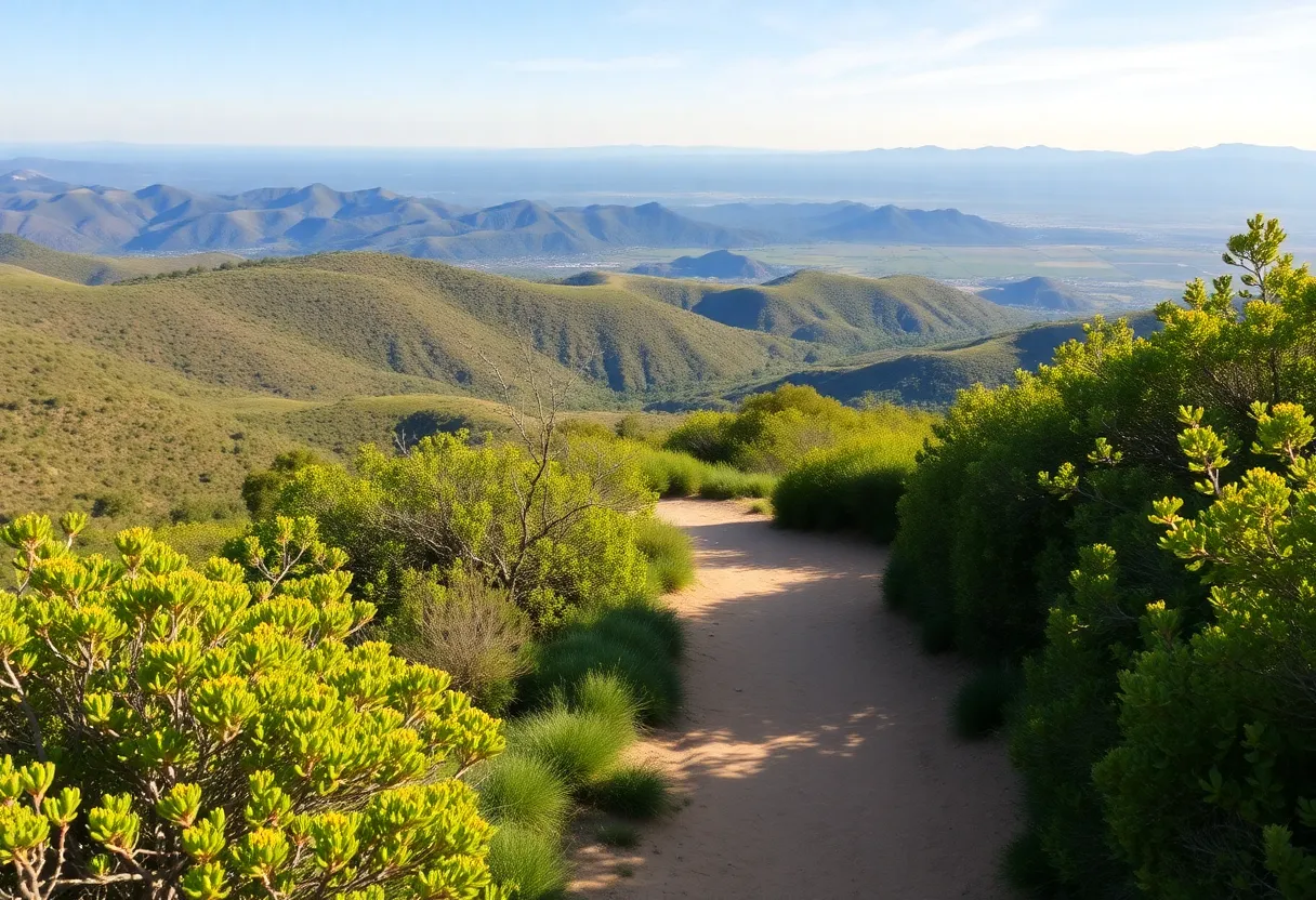 Scenic hiking trail in Calavera Preserve, Carlsbad, California