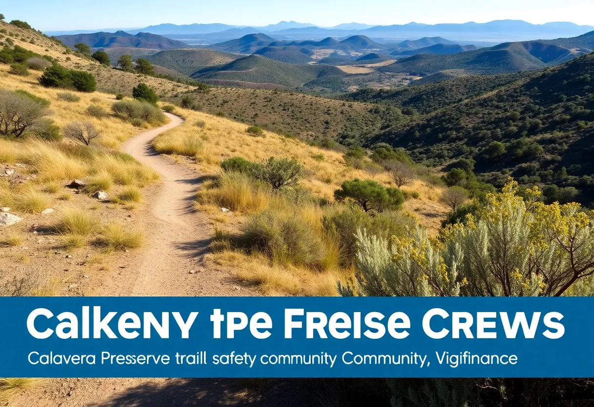 A scenic view of hiking trails at Calavera Preserve in Carlsbad, California