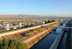 Southern California landscape with water services infrastructure