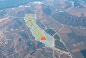 Illustration showing new congressional districts in California