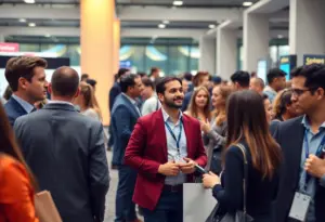 Business people networking at the California Economy Summit