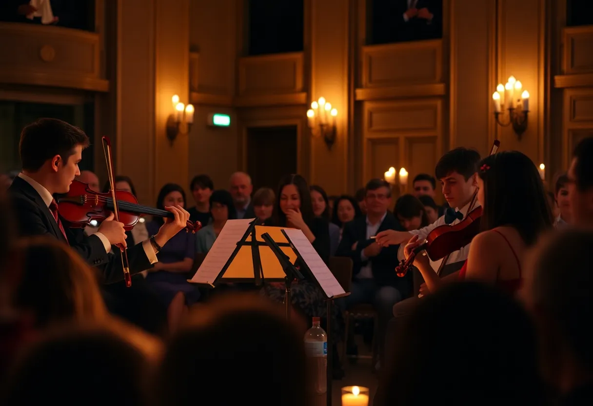 String quartet performing at the Candlelight Tribute to Metallica concert