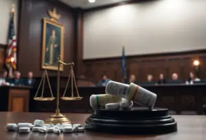 Courtroom scene related to fentanyl distribution case