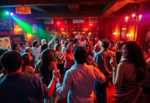 Energetic dance party at Belly Up Tavern in Solana Beach