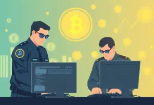 Law enforcement analyzing cryptocurrency transactions