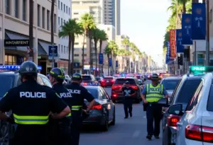 Police patrols on San Diego streets during Super Bowl Sunday