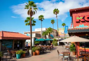 A picturesque overview of Encinitas showcasing various dining spots and attractions.