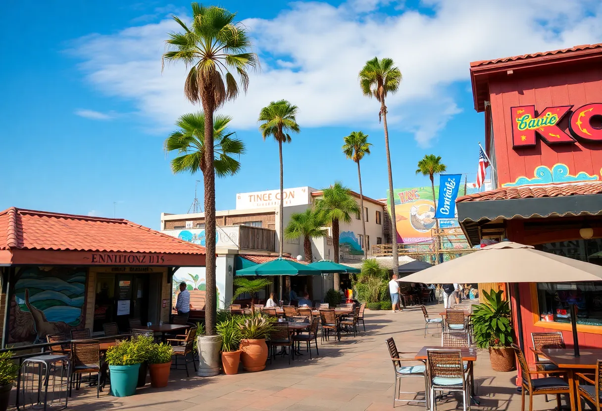 A picturesque overview of Encinitas showcasing various dining spots and attractions.