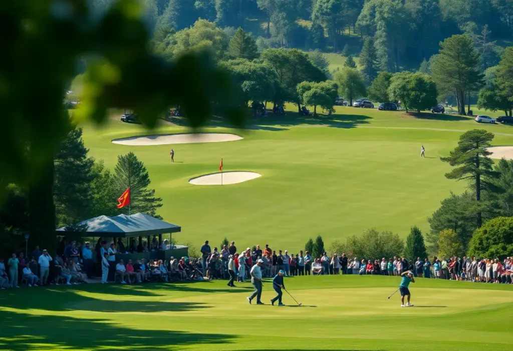 Golfers playing during the Farmers Insurance Open at Torrey Pines Golf Course