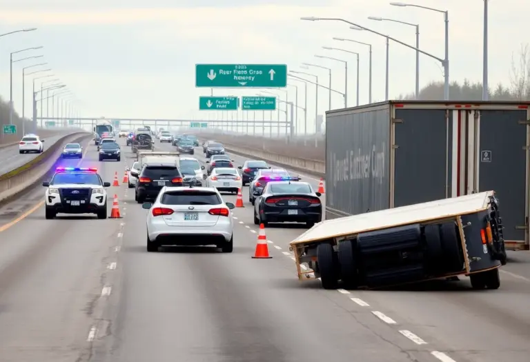 Emergency responders and traffic disruption on I-15 freeway