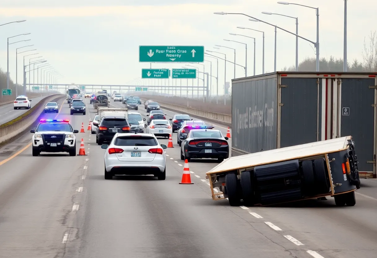 Emergency responders and traffic disruption on I-15 freeway