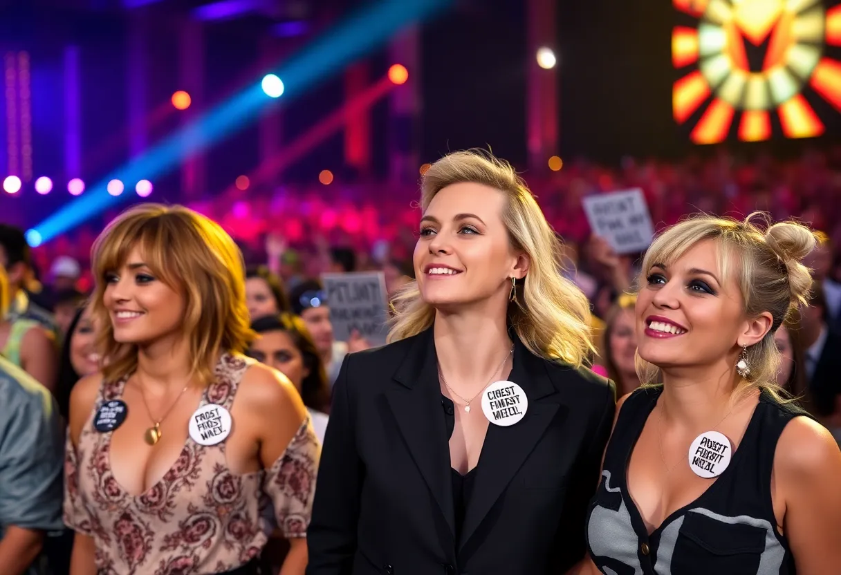 Artists protesting immigration policies at the Grammy Awards