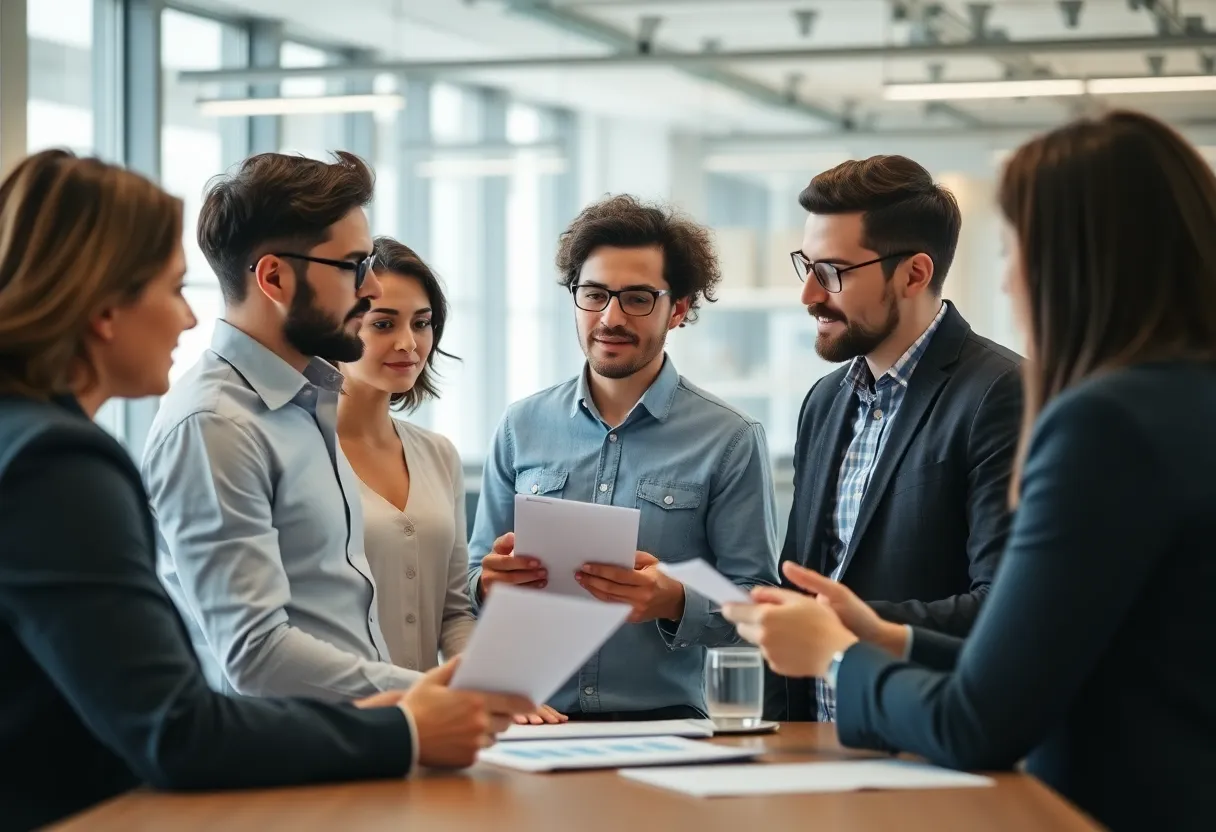 Team strategy meeting about lead generation in San Diego