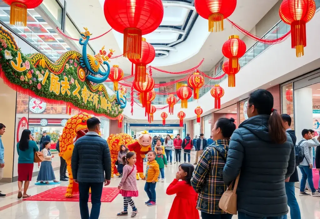 Families celebrating Lunar New Year at Mission Valley Mall