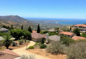 Residents of Mount Soledad work on fire safety measures around their homes.