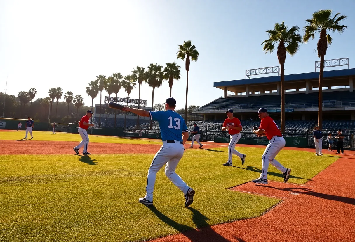 Players at San Diego Padres Spring Training