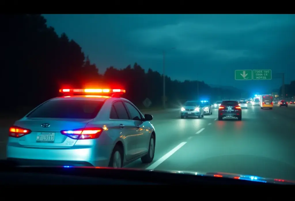 High-speed police chase on a San Diego highway
