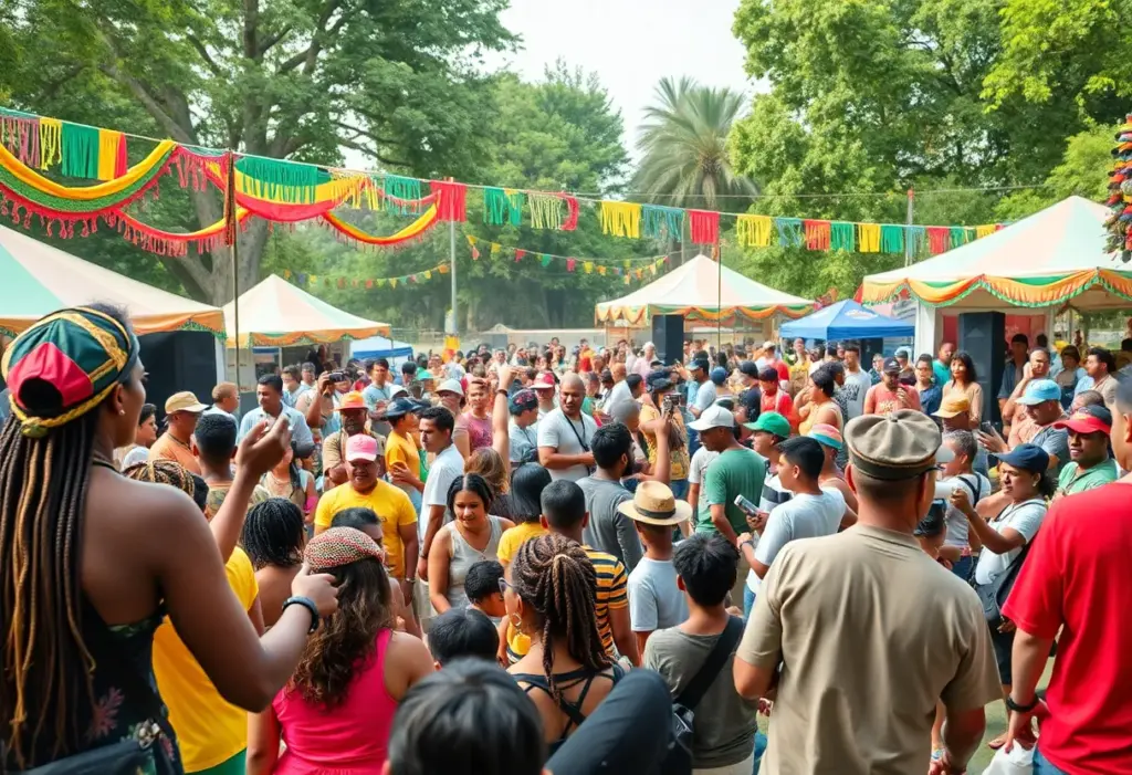 Crowd enjoying live reggae music at a festival