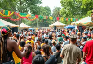 Crowd enjoying live reggae music at a festival