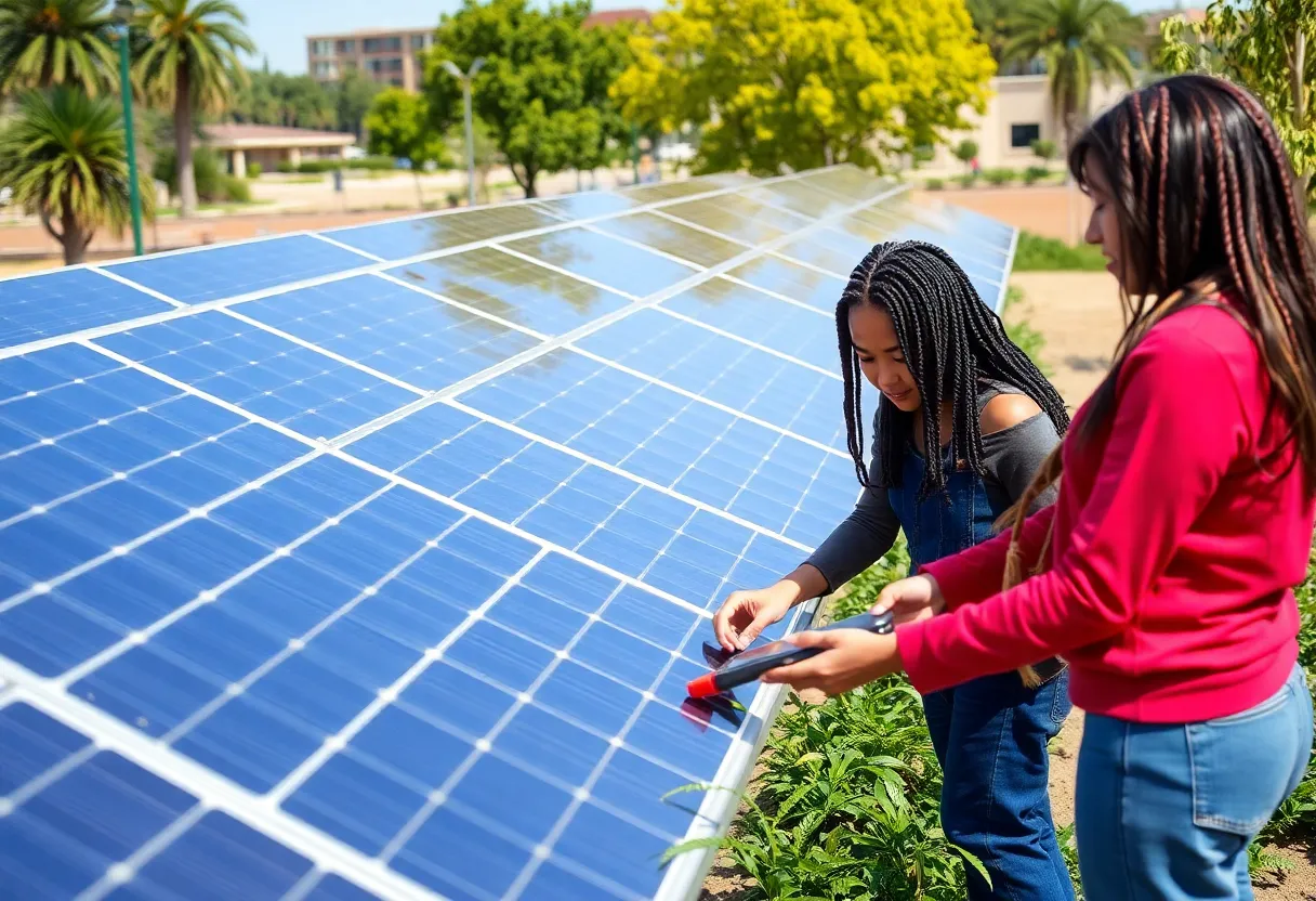 People participating in clean energy projects in San Diego.