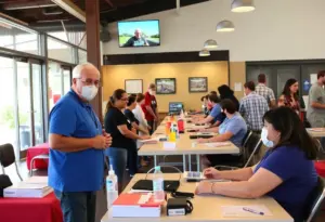 Participants donating blood at the San Diego community blood drive.