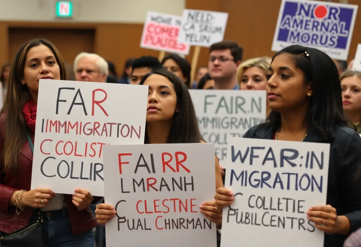 Community members advocating for fair immigration at San Diego City Council meeting