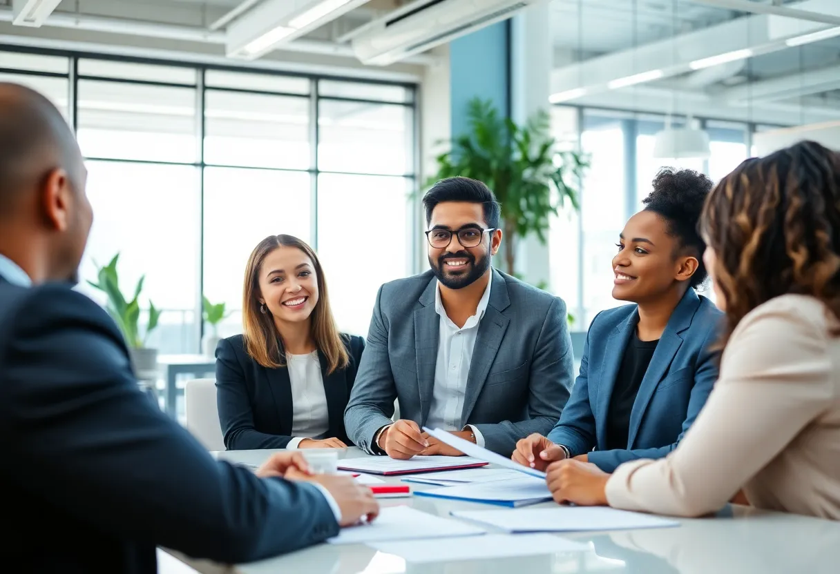 Professionals discussing financial strategies at San Diego Foundation