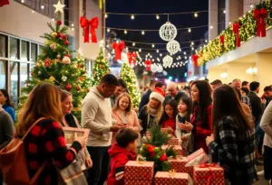 Community gathering during San Diego holiday charity event