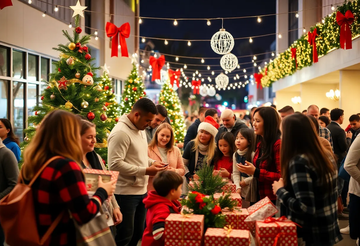 Community gathering during San Diego holiday charity event