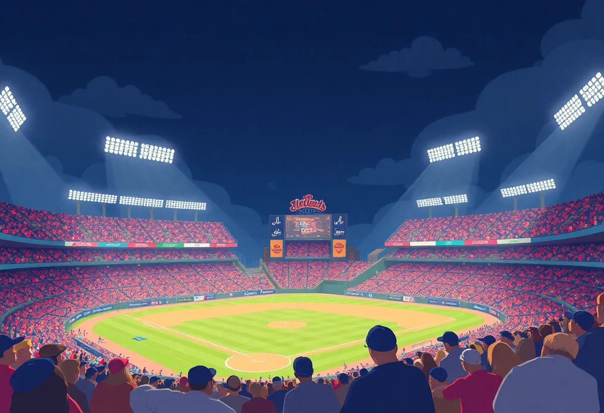 A vibrant baseball stadium filled with fans, representing the San Diego Padres franchise.