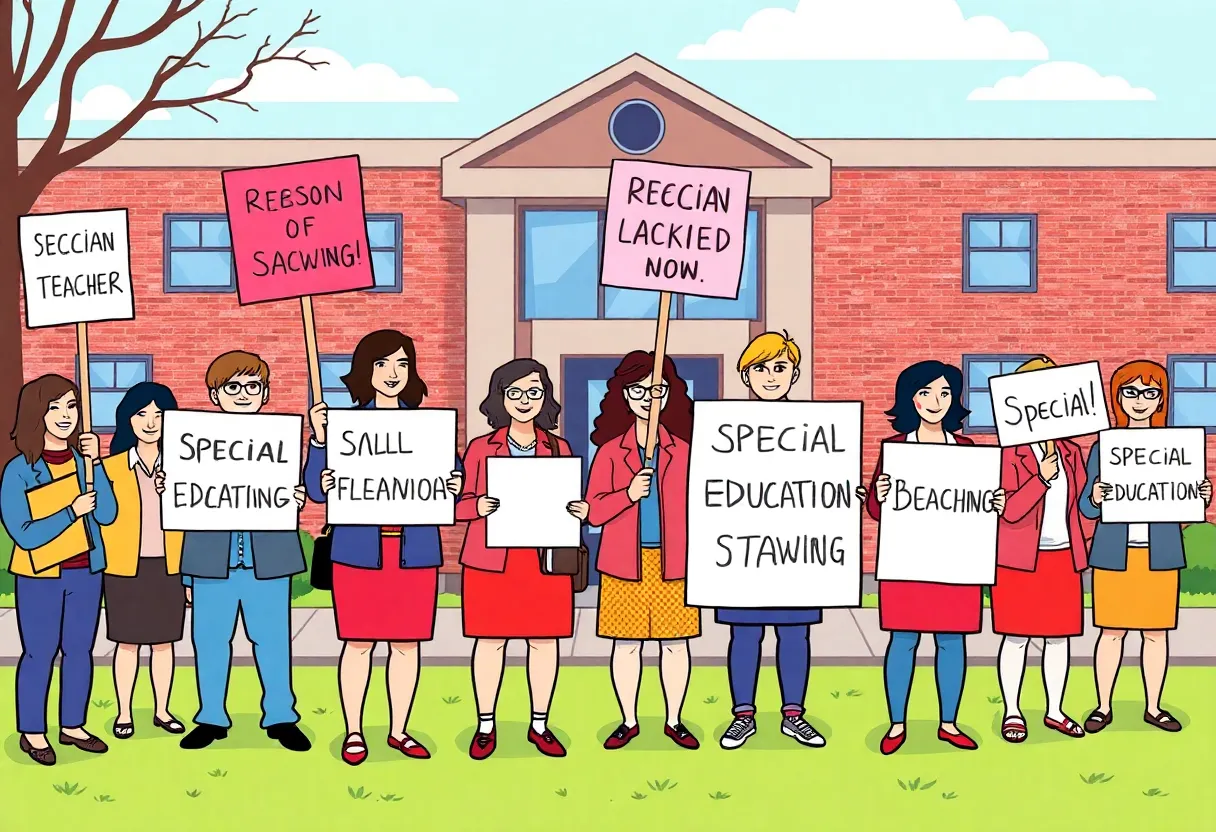 Teachers protesting for special education staffing