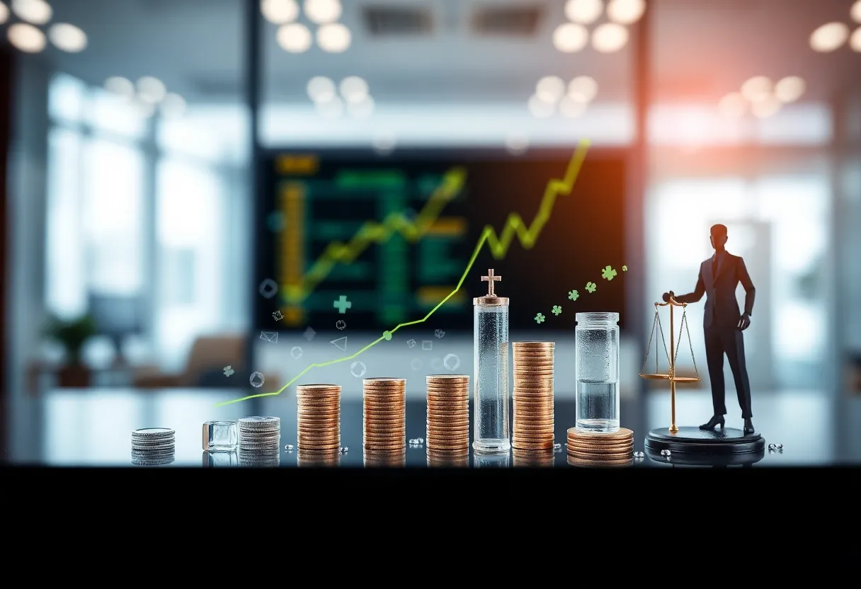 Abstract image symbolizing financial growth and healthcare services