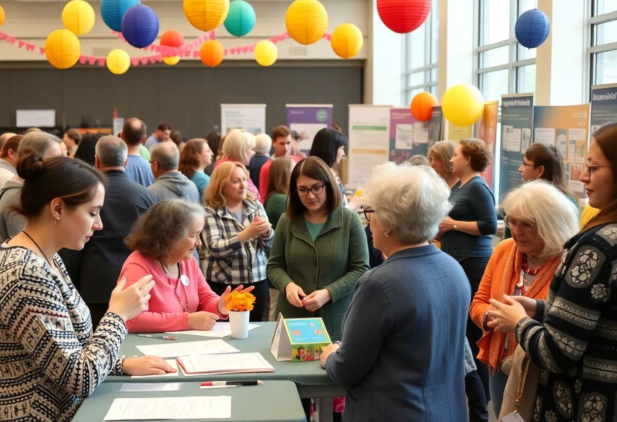 Participants at the SuperAgers event engaging in activities promoting brain health.