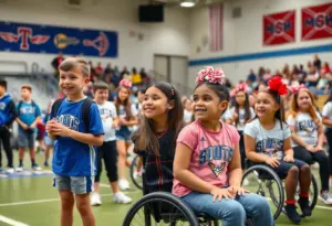 Students participating in the Unity Game at Point Loma High School, celebrating inclusivity in sports.