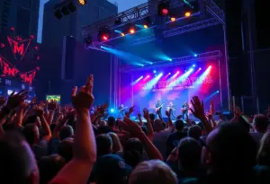 Heavy metal bands performing on stage during the Wacken Metal Battle USA 2026 competition.
